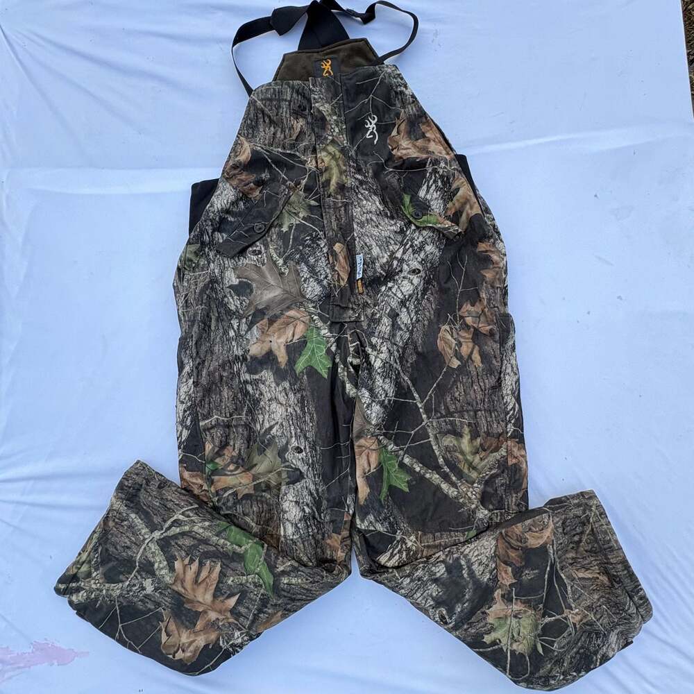 Browning Primaloft Insulated Mossy Oak Camo Hunting Bib Overalls Size 2XL